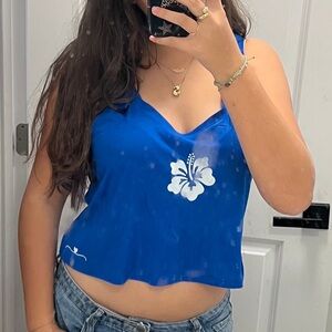 Blue Floral Women's Top Size M